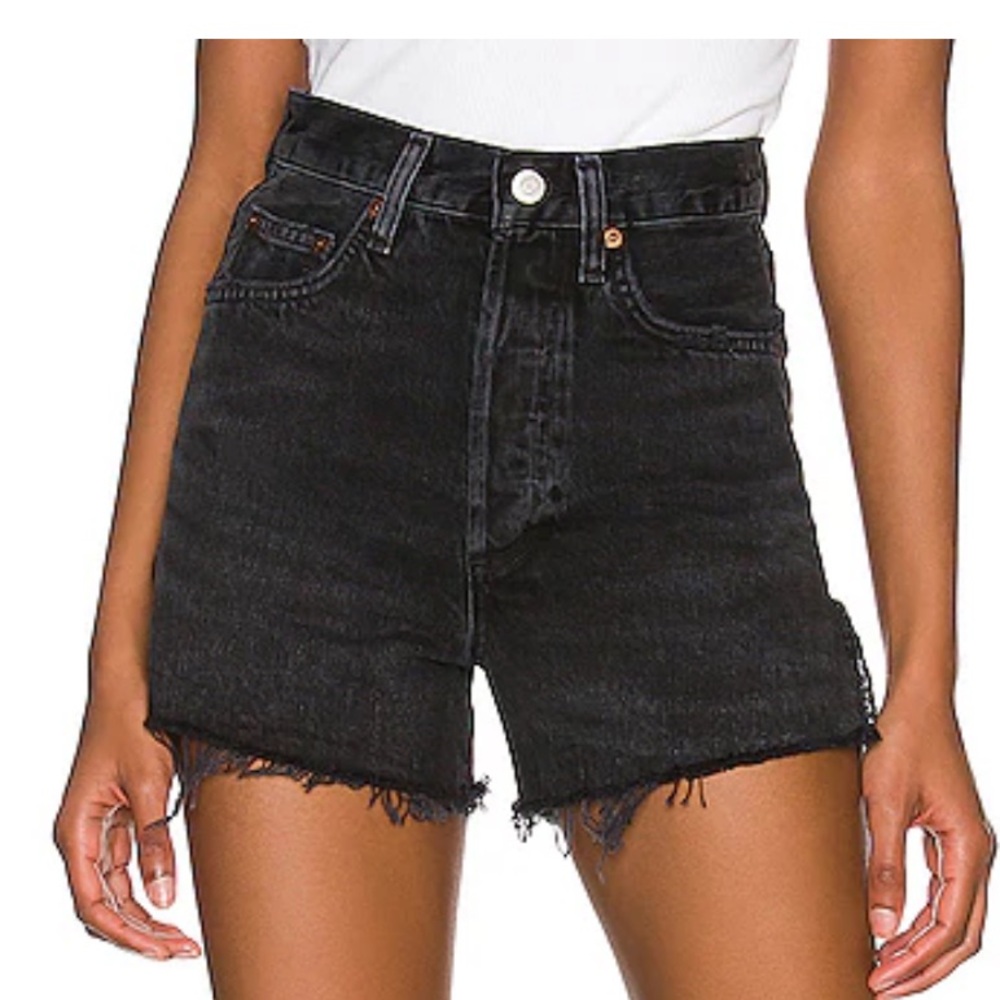 Agolde Dee high rise black shorts